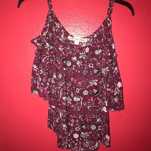 Purple floral off the shoulder top